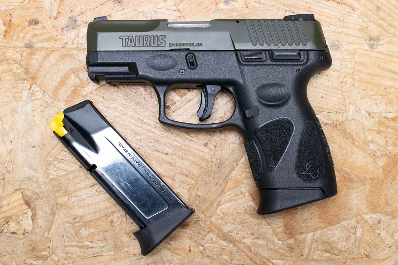 TAURUS G2C 9mm Police Trade-In Pistol with OD Green Slide, Extra Magazine