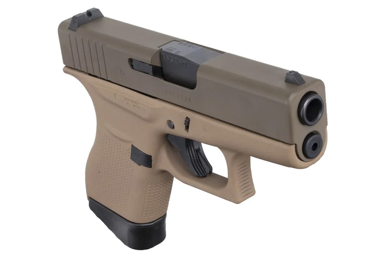 GLOCK 43 9mm Single Stack Pistol with Cerakote Faded Dark Earth Frame