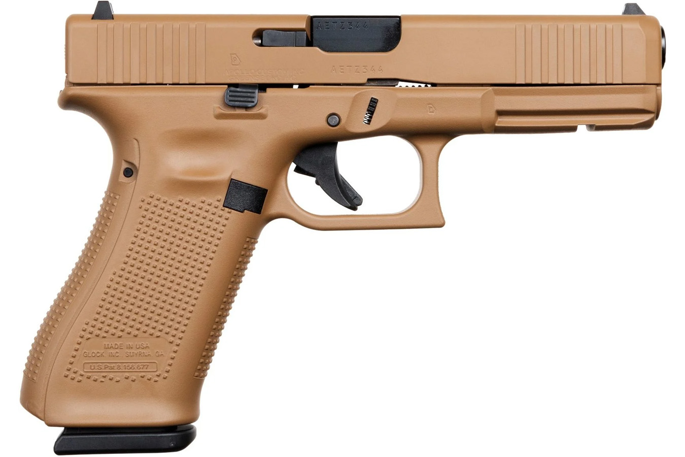 Glock 17 Gen5 9mm Pistol with FDE Cerakote Finish