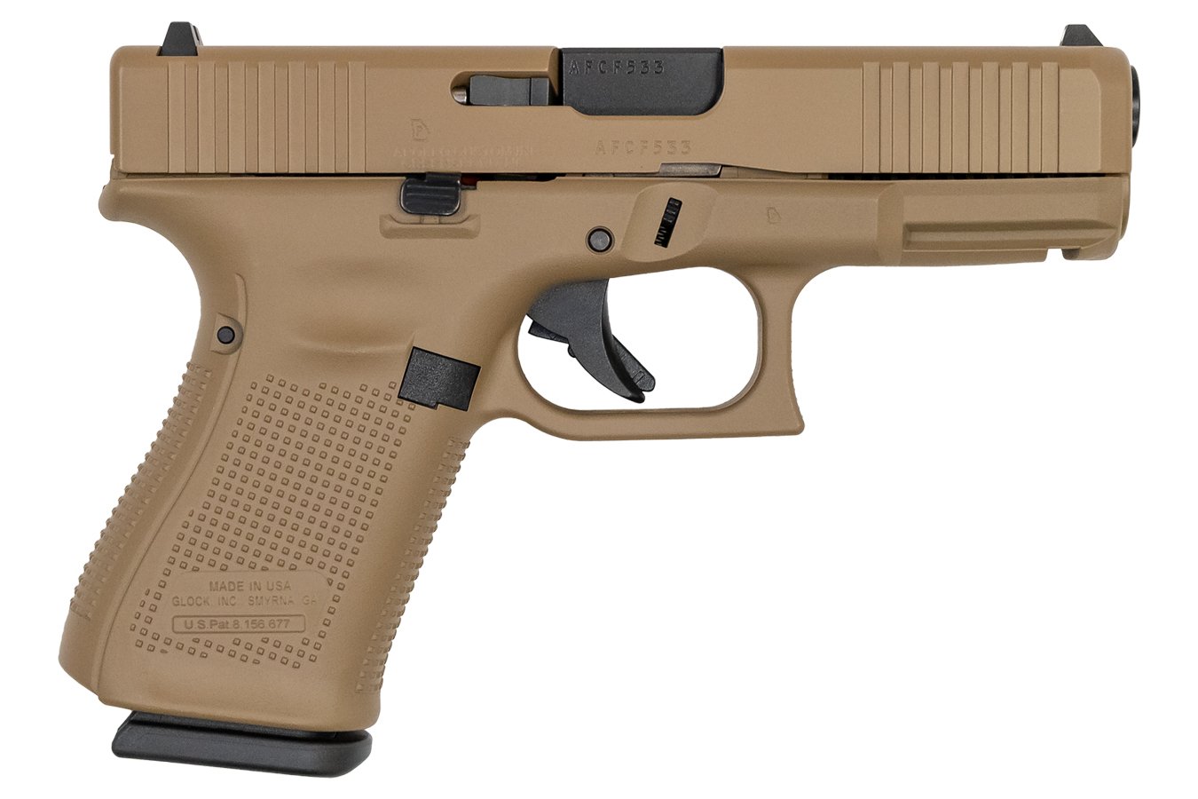 GLOCK 19 Gen5 9mm 15-Round Pistol with FDE Cerakote Finish