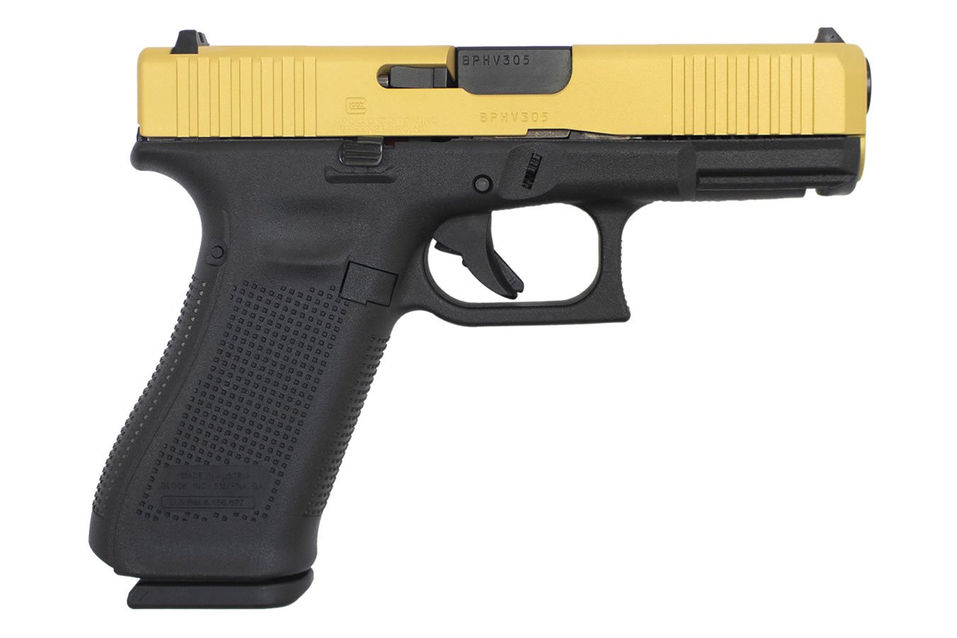 GLOCK 45 9mm Pistol with Cerakote Gold Slide