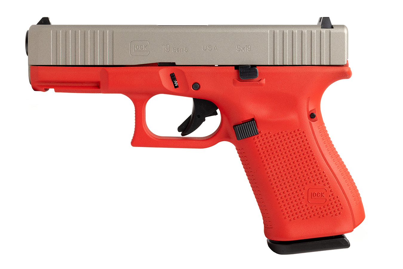 GLOCK  19 Gen5 Pistol with Scarlet Frame and Gray Slide