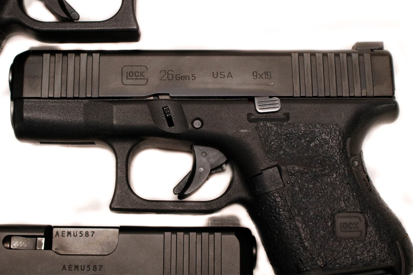 GLOCK 26 Gen5 9mm Police-Trade Pistols with Stippled Grips (Very Good Condition)