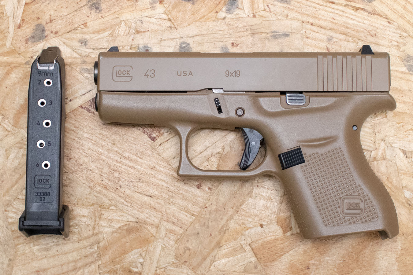 GLOCK 43 9mm Police Trade-In Pistol in Tan Finish