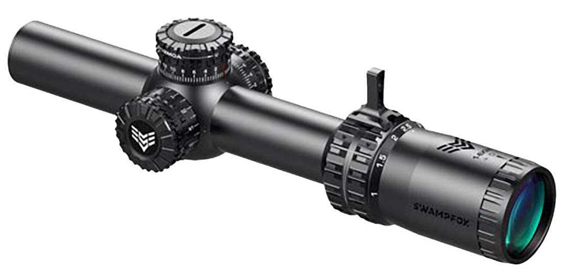 SWAMPFOX OPTICS Arrowhead Black 1-8x24mm 30mm Tube Guerrilla Dot BDC Reticle