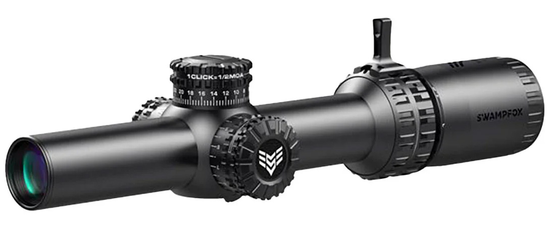 SWAMPFOX OPTICS Arrowhead LPVO 1-8x24mm SFP Ill Guerrilla Dot MOA-Green Blk