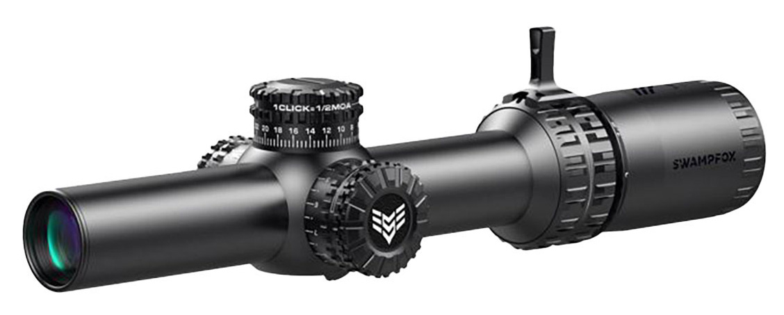SWAMPFOX OPTICS Arrowhead LPVO 1-8x24mm SFP Ill Guerrilla Dot MOA-Red Black