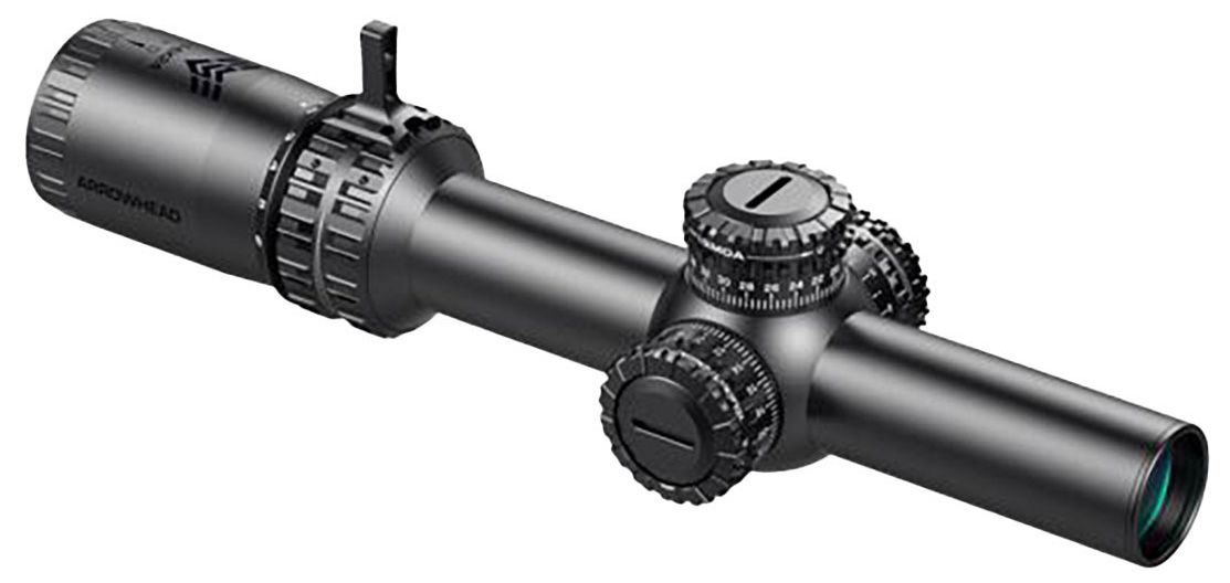 SWAMPFOX OPTICS Arrowhead LPVO 1-8x24mm SFP Ill. Guerilla Dot MIL-Red Black