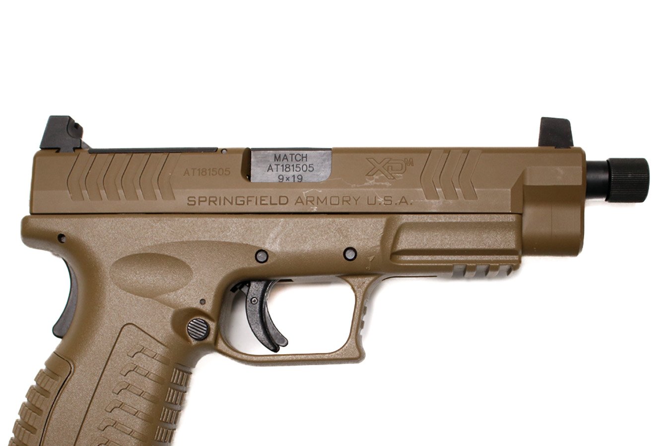 SPRINGFIELD XDM-9 9mm Police Trade-In Pistol with FDE Finish and Threaded Barrel