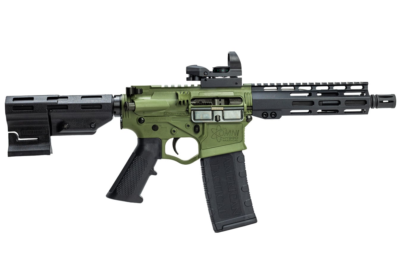 American Tactical Omni Hybrid 5.56mm Semi-Auto AR-15 Pistol with Battlefield Green Finish and Duo Sight