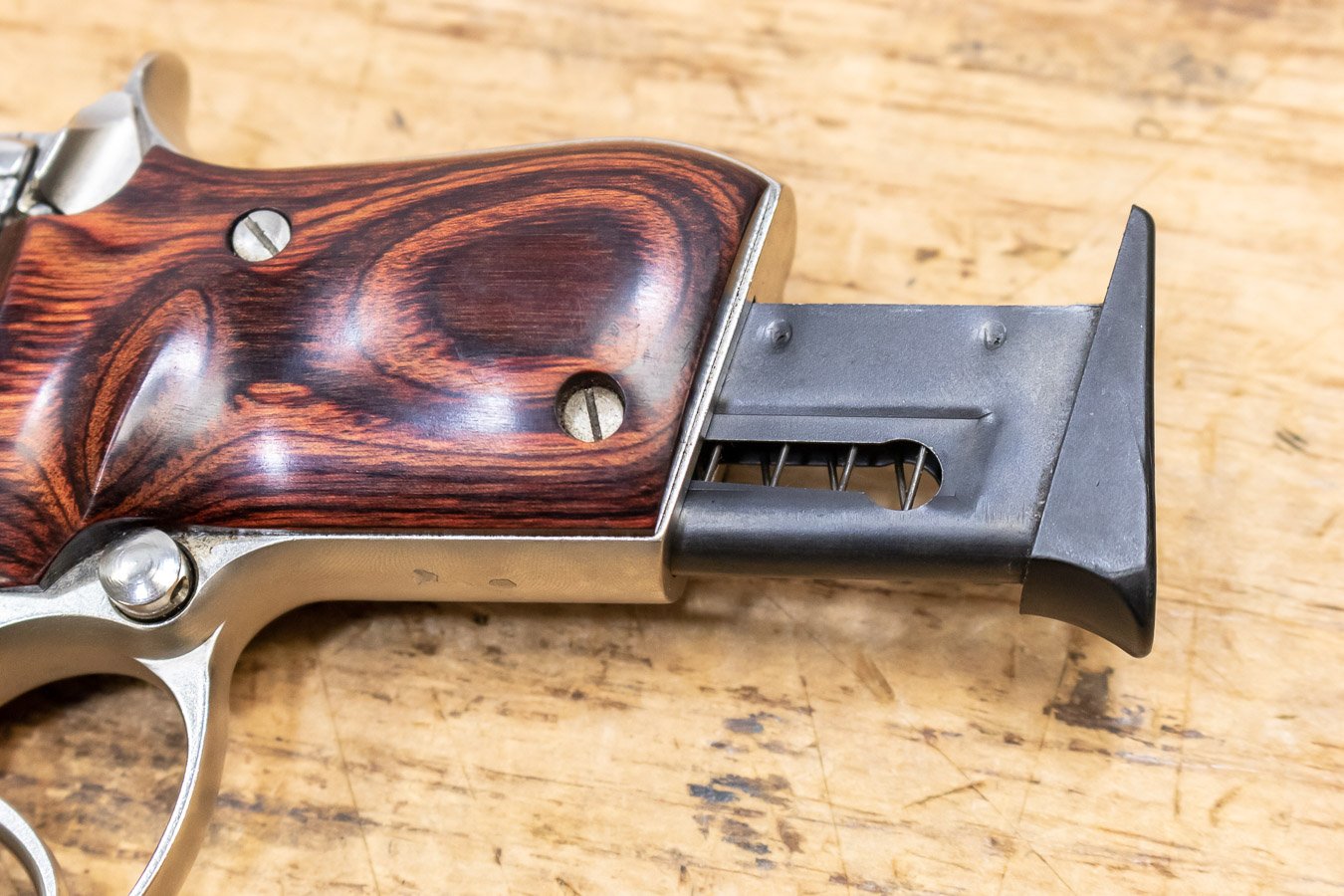 TAURUS PT-22 22LR Stainless Police Trade-in Pistol with Rosewood Grips