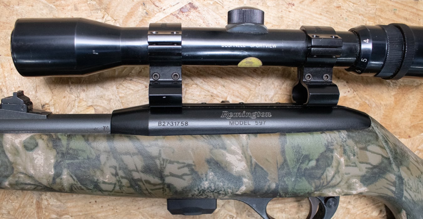 REMINGTON 597 22 LR Police Trade-In Rifle with Camo Stock and Scope