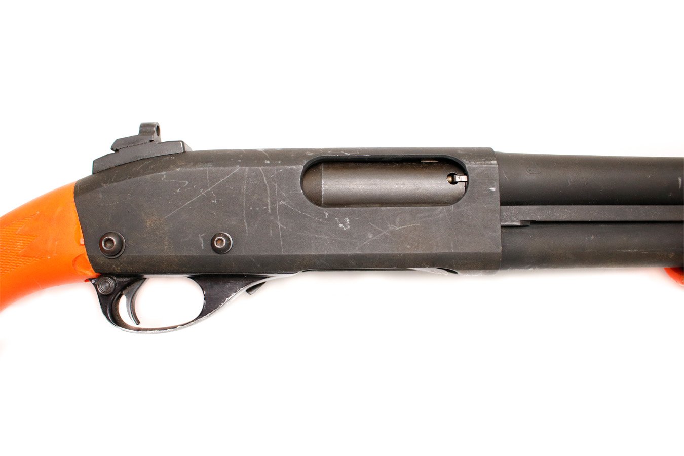 REMINGTON 870 Express Magnum 12GA Police Trade-In with Orange Stock