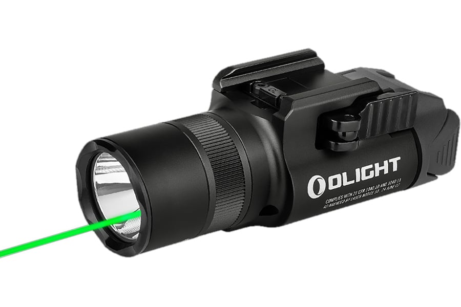 Olight Baldr Pro R Black Anodized 300/500/1,350 Lumens White LED Green Laser
