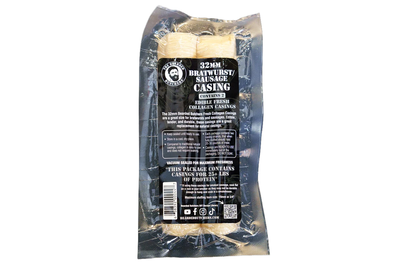 Bearded Butcher 32mm Collagen Casing - 2 Pack