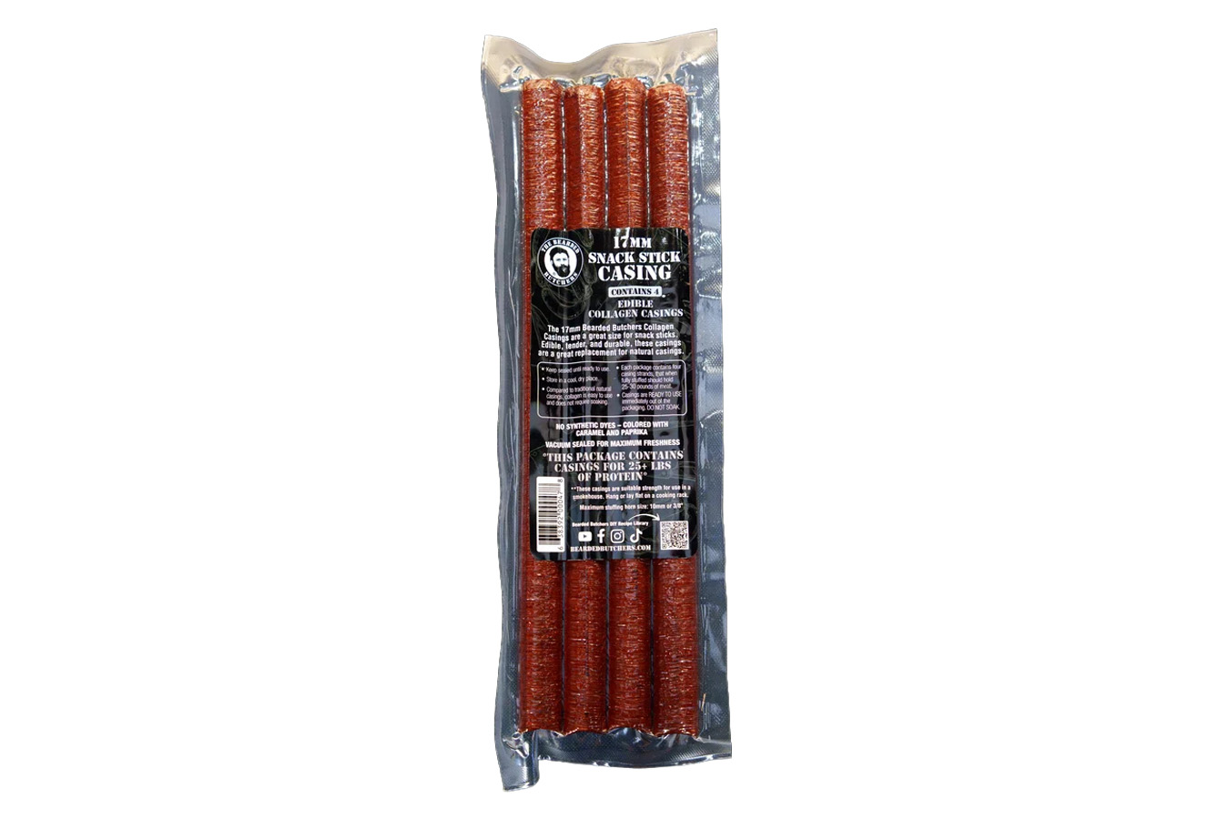 Bearded Butcher 17mm Mahogany Collagen Casing - 4 Pack
