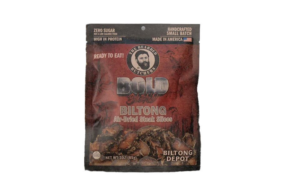 BEARDED BUTCHER Bold Blend Biltong 3 oz Pack Lean Cut without Fat