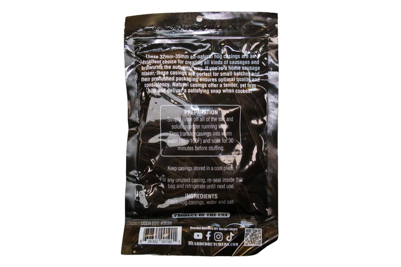BEARDED BUTCHER Natural Hog Casing 32-35mm for 25-30 lbs