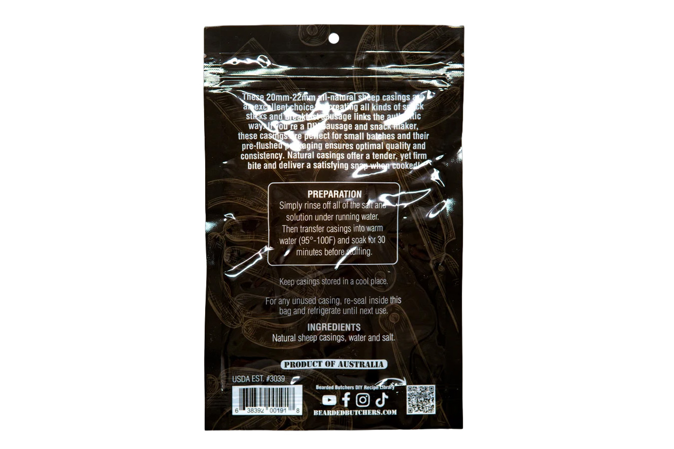 Bearded Butcher Natural Sheep Casing 20-22mm