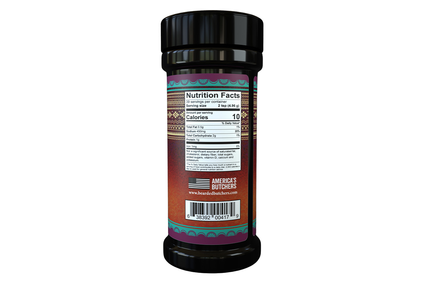 Bearded Butcher Taco Seasoning 7oz Shaker