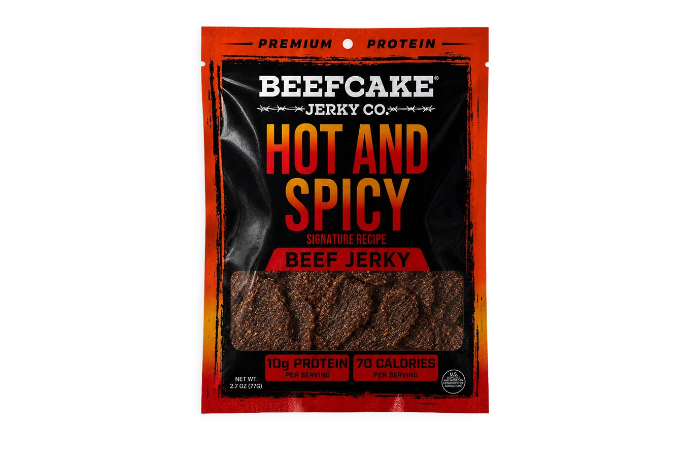 Beefcake Jerky Hot and Spicy Beef Jerky - 2.7 oz