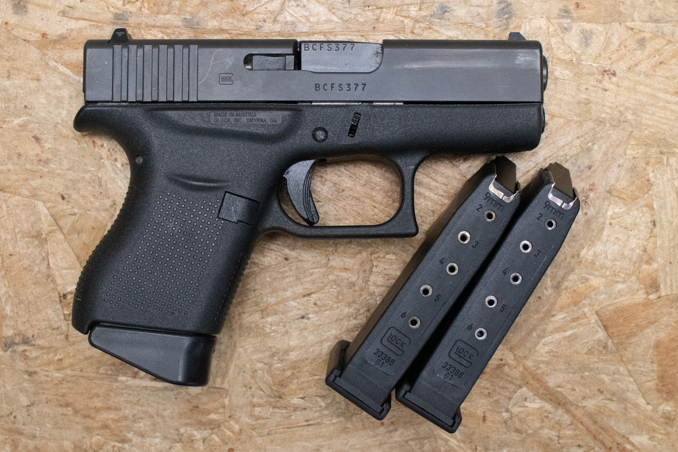 GLOCK 43 9mm Police Trade-In Pistol with Three Magazines