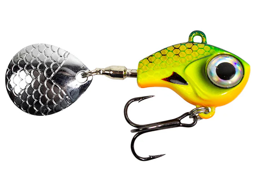 Lunkerhunt Big Eye 3/8 Oz Tail Spin Firetiger Glow