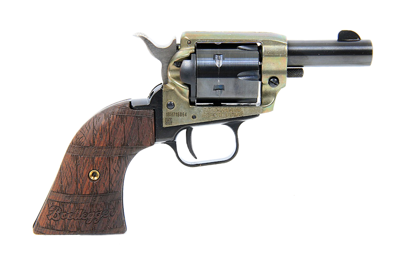 HERITAGE Barkeep 22 LR Revolver Bootlegger Box Set with Custom Wood Grips, Display Case,