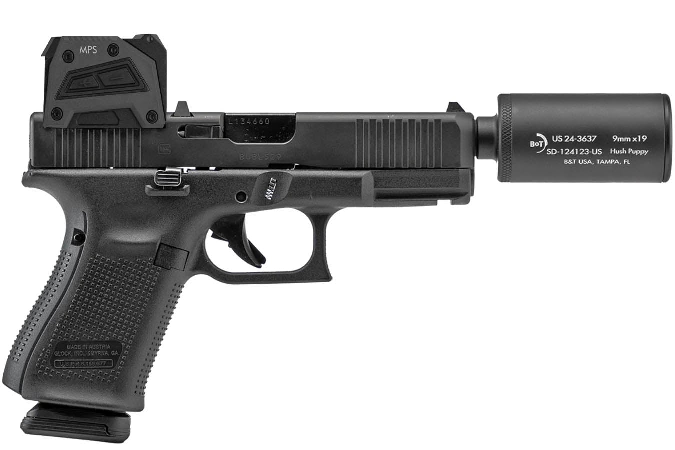 BRUGGER AND THOMET Hush Puppy Glock 19 Special Edition Suppressed Pistol with Steiner MPS Red-Dot Sight