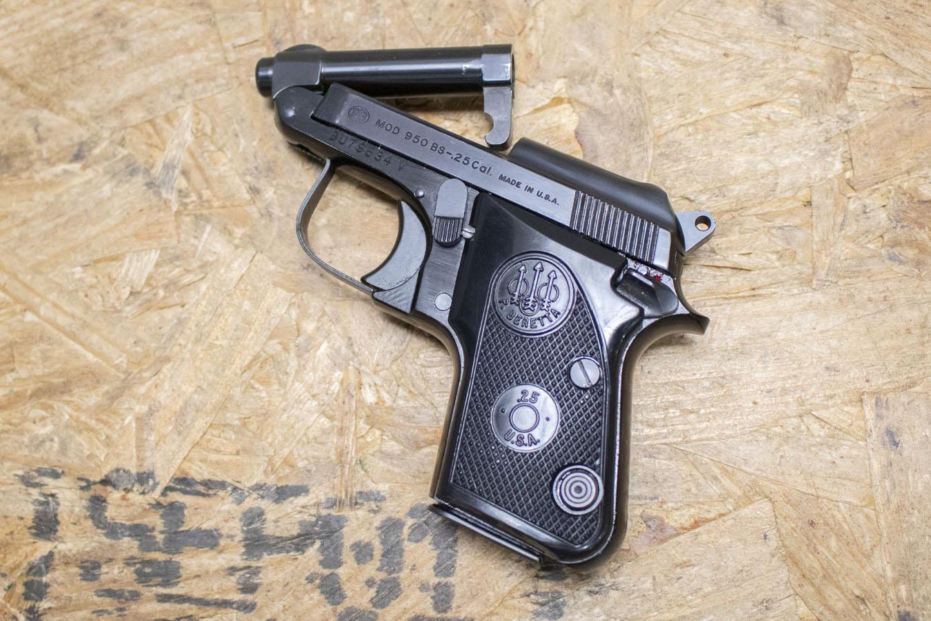 BERETTA 950BS 25ACP Police Trade-in Semi-Automatic Pistol w/ Tip Up Barrel