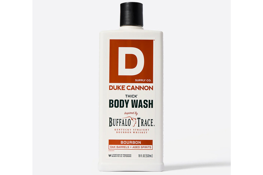 Duke Cannon Thick Bourbon Body Wash, Oak Barrels and Aged Spirits