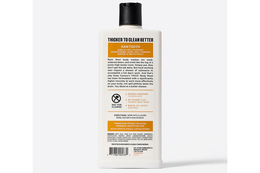 Duke Cannon Thick Sawtooth Body Wash, Alpine Air and Cedarwood