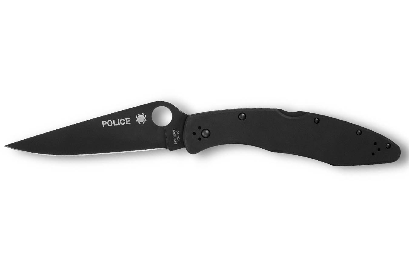 Spyderco Police Model Black Stainless Black Blade Folding Blade