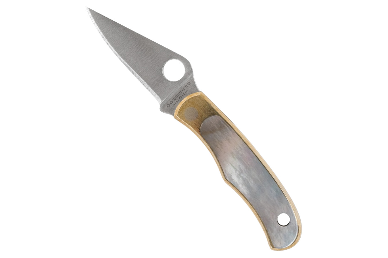 Spyderco Bug Nickel Silver Abalone Mini Folding Keychain Knife