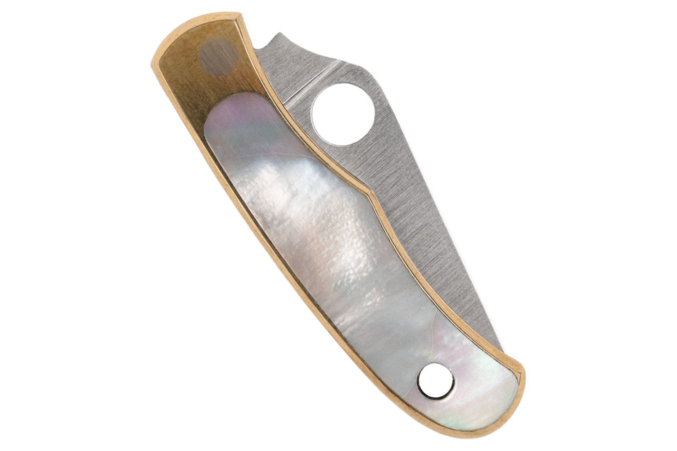 Spyderco Bug Nickel Silver Abalone Mini Folding Keychain Knife