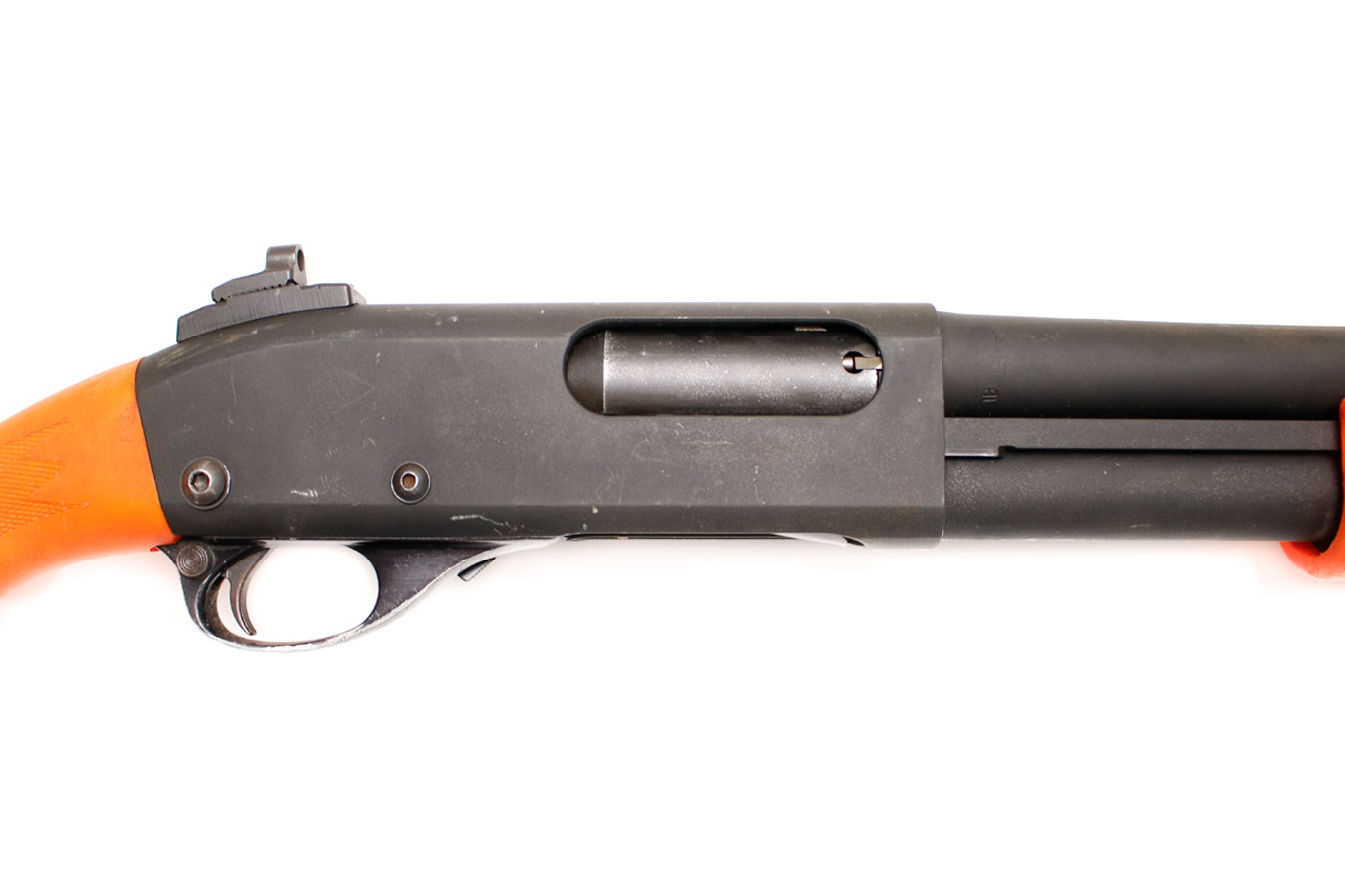 REMINGTON 870 Express Magnum 12GA Police Trade-In with Orange Grip/Stock