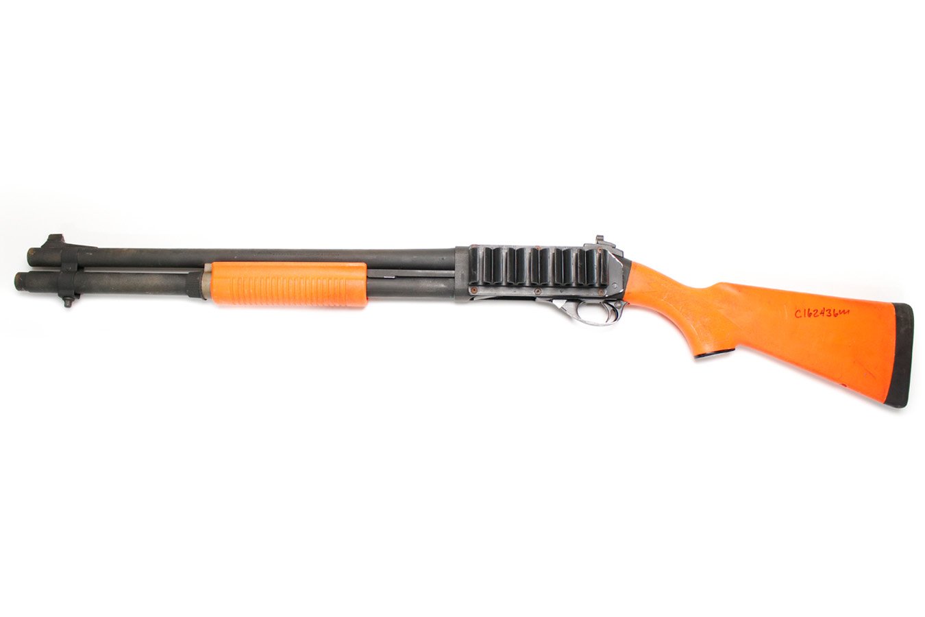 REMINGTON 870 Express Magnum 12GA Police Trade-In with Orange Grip/Stock