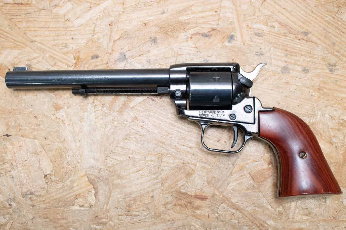 HERITAGE Rough Rider 22LR Single-Action Police Trade-In Revolver with Wood Grips