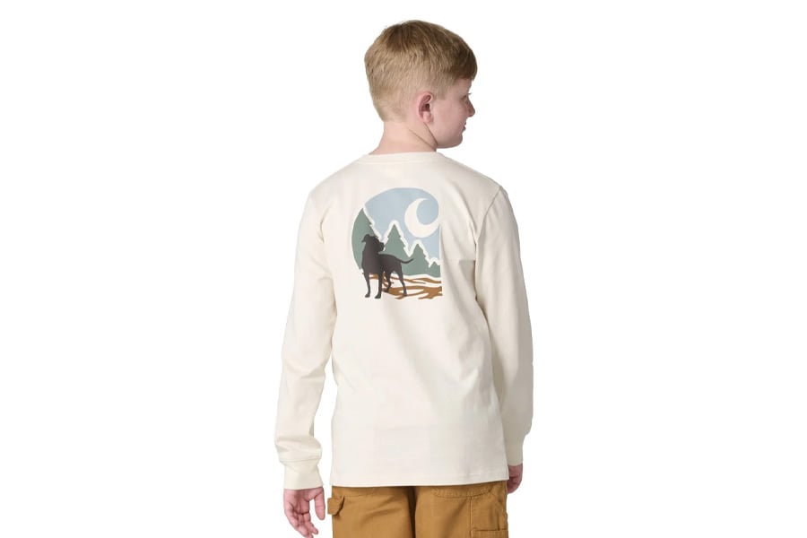 Carhartt Kids Little Boys' Long-Sleeve C Dog Pocket T-Shirt, Turtledove