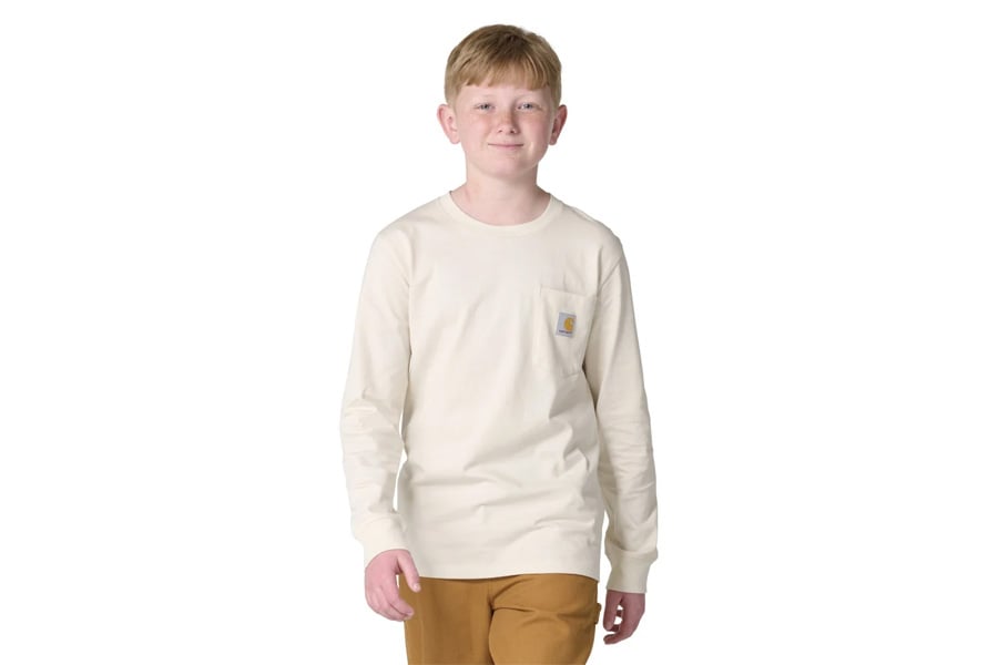 Carhartt Kids Little Boys' Long-Sleeve C Dog Pocket T-Shirt, Turtledove