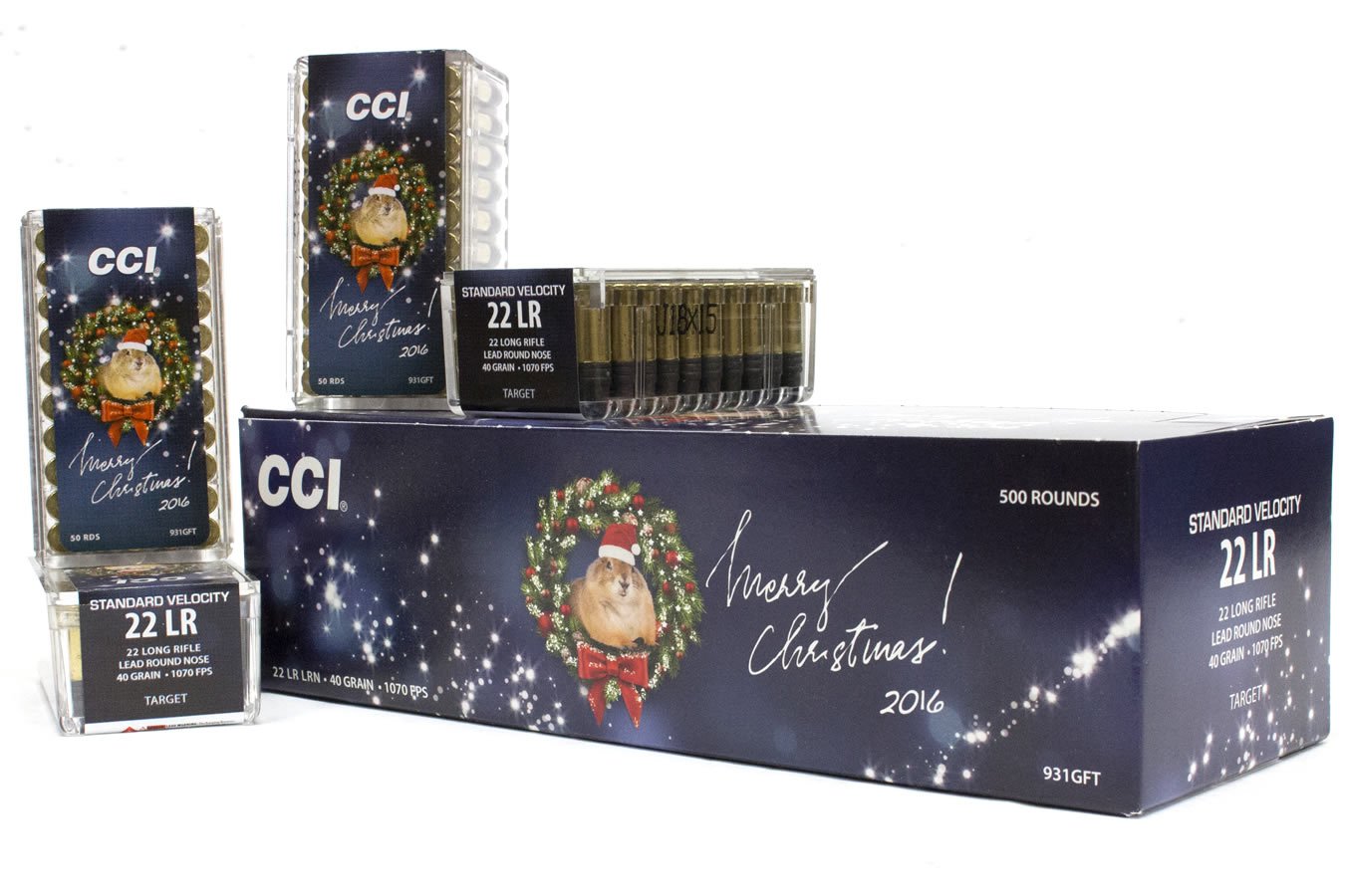 CCI AMMUNITION 22LR 40 gr Lead Round Nose Standard Velocity Merry Christmas 500/Box