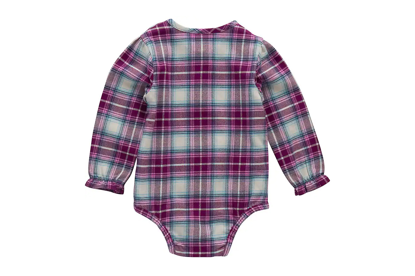 Carhartt Kids Girls Long Sleeve Flannel Ruffle Sleeve Bodysuit (Baby)
