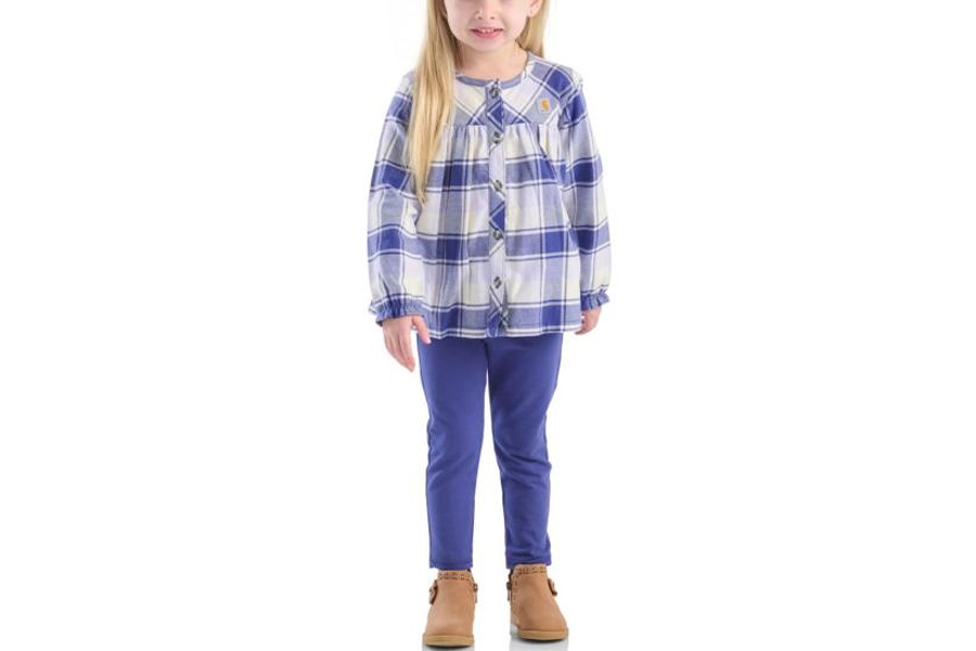 Carhartt Kids Long-Sleeve Flannel Top and Legging Set - Girls