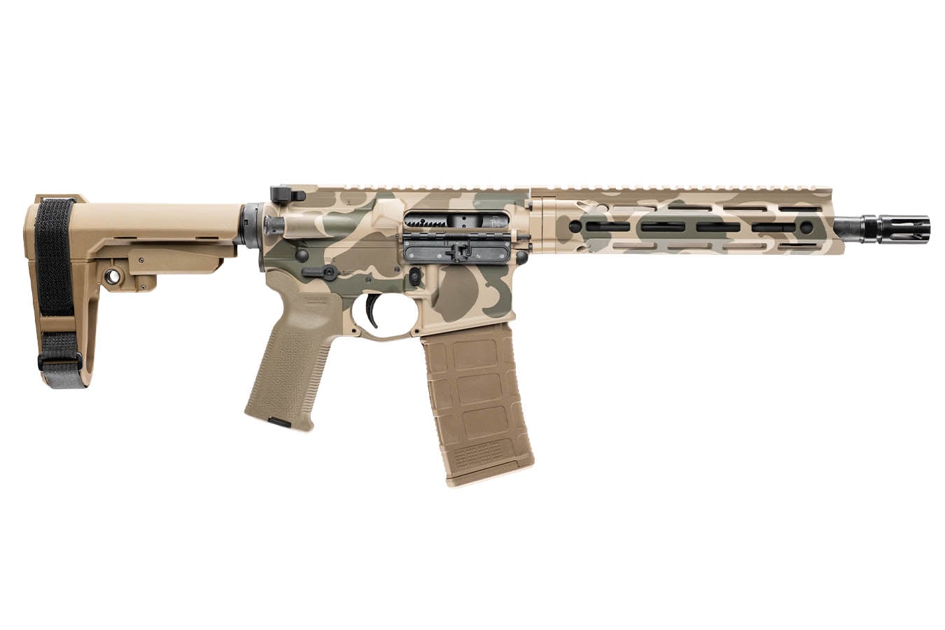 DANIEL DEFENSE V7 5.56mm Semi-Auto AR-15 Pistol with Duck Camo Aluminum Receiver and SBA3 Brace