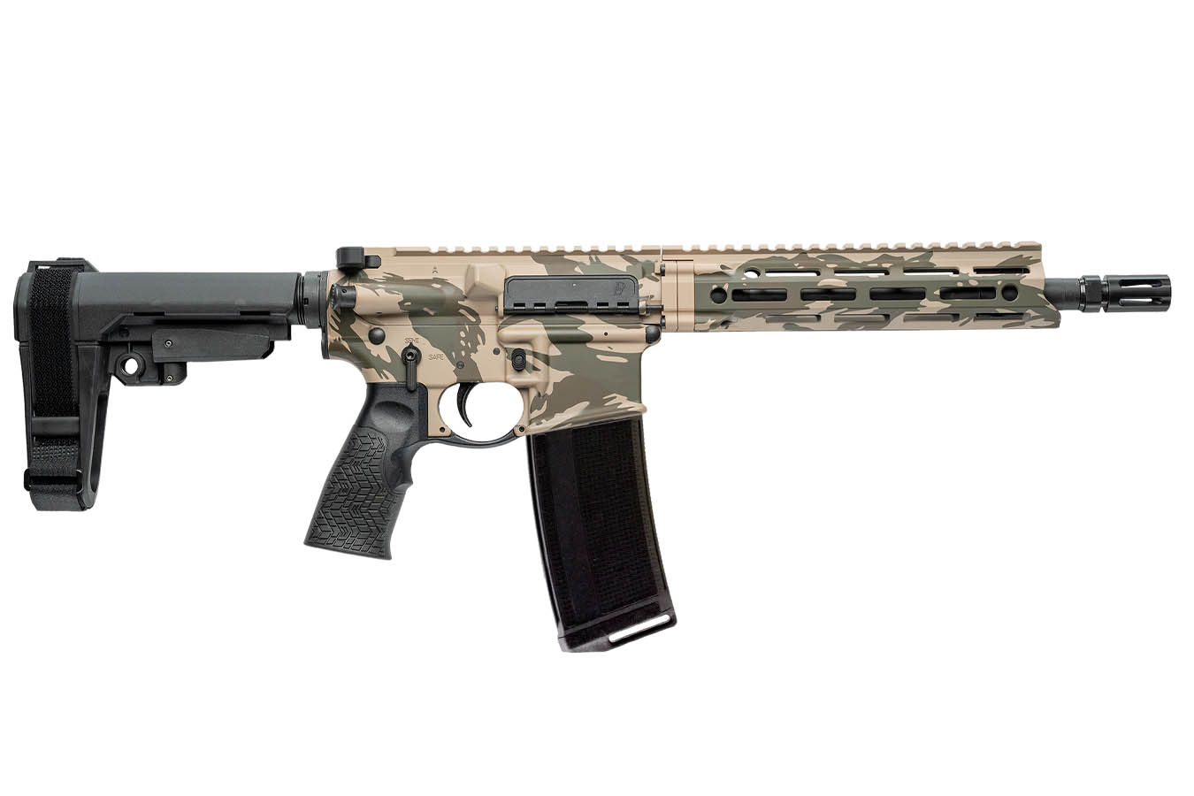 CNC DDM4 V7 5.56 NATO AR Pistol with Rhodesian Camo Finish