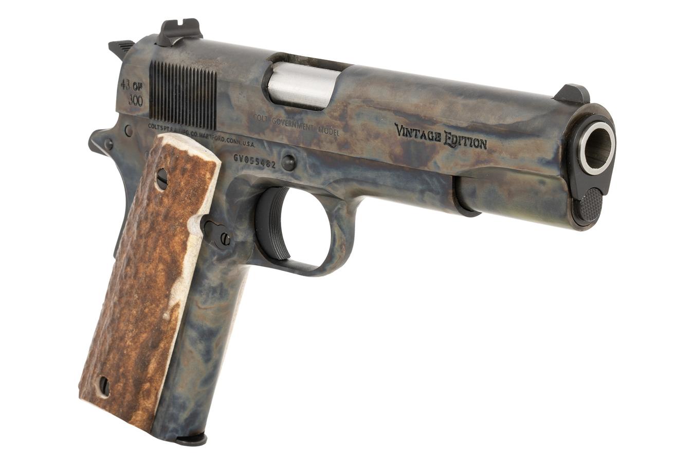 Cnc Firearms Colt 1911 45ACP Vintage Limited Edition Pistol with Color Case Hardened Steel Slide and Frame plus Stag Grips