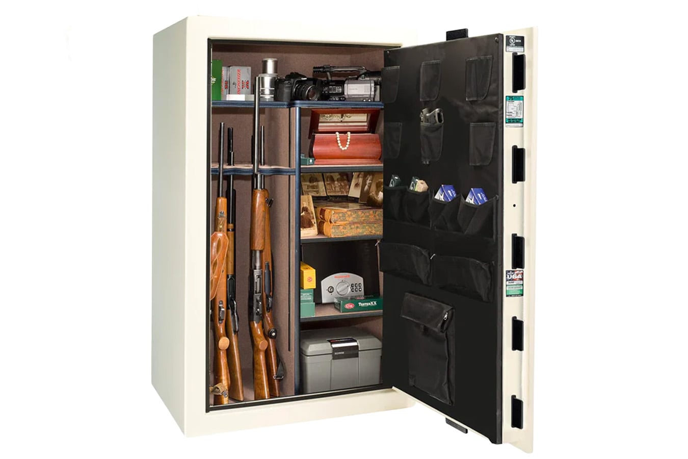 Liberty Colonial 30 White Gloss Finish Safe with Brass E-Lock