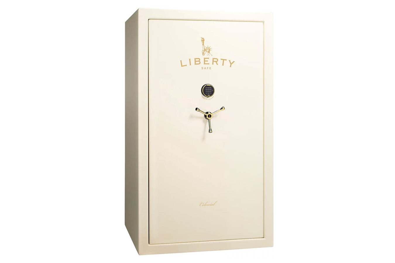 Liberty Colonial 50 White Gloss Finish Safe with Brass E-Lock