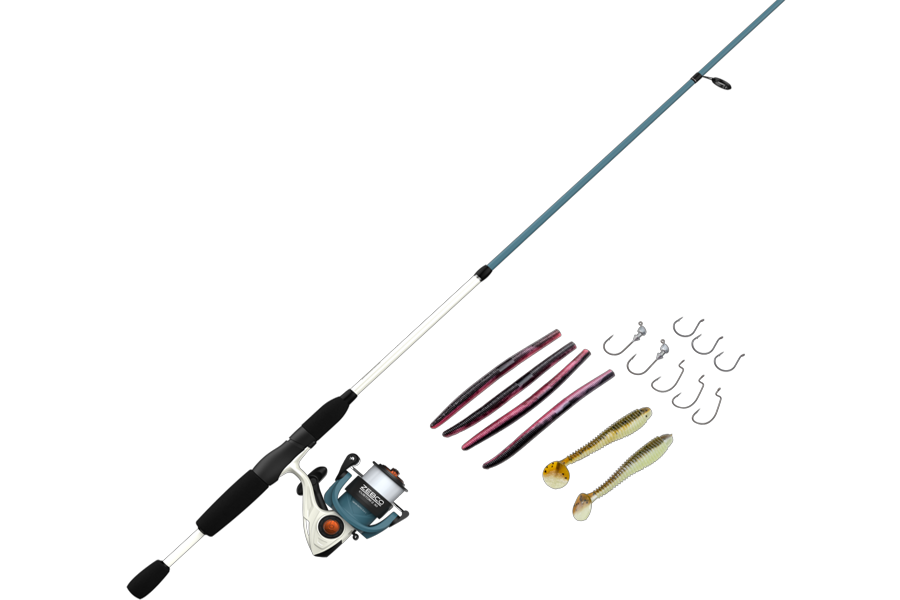 ZEBCO Custom-Z Spinning 30 6 ft 6 in Medium Spinning Combo with Strike King Tackle Kit