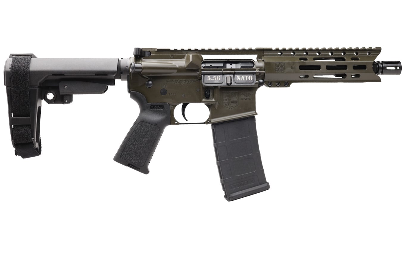 Diamondback DB15 5.56 NATO AR Pistol with OD Green Finish